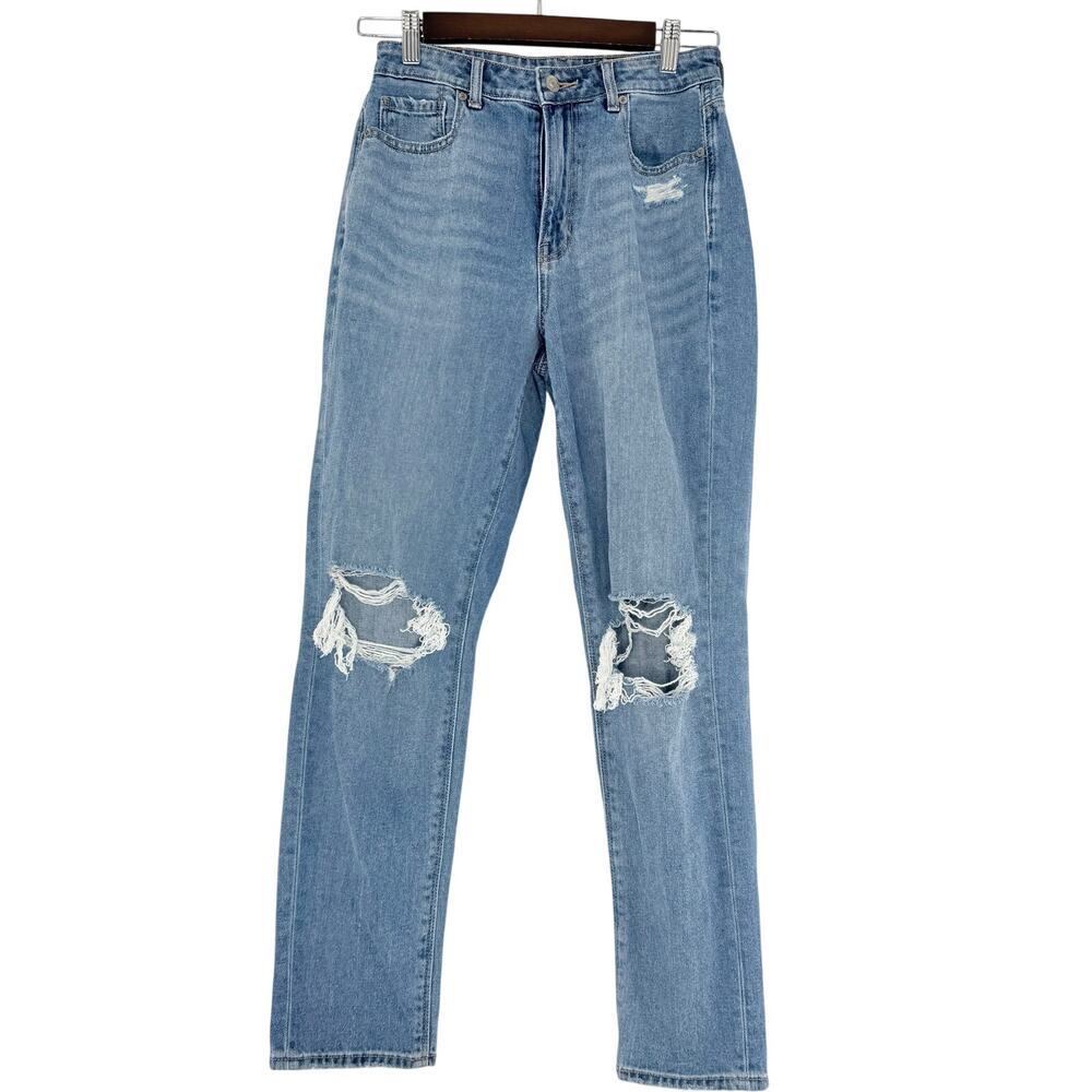 American Eagle Mom Jeans Size 4 Medium Wash Distressed